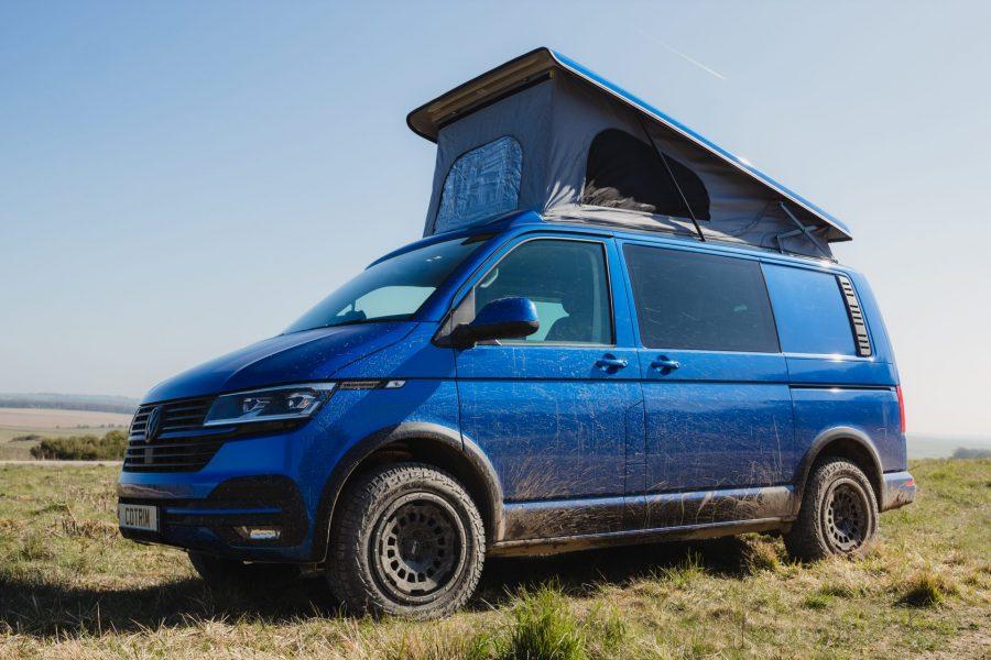 Flexivan VW camper van conversion. Blue Rok Edition. Perfect for outdoors lifestyle and travel. Flexivan, Salisbury, UK.